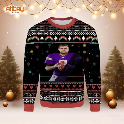 Quarterback Kirk Cousins Vikings Ugly Sweater