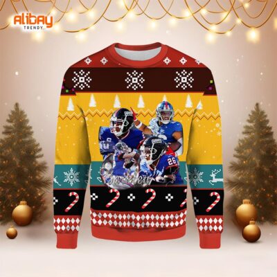 Saquon Barkley Giants Ugly Chirstmas Sweater