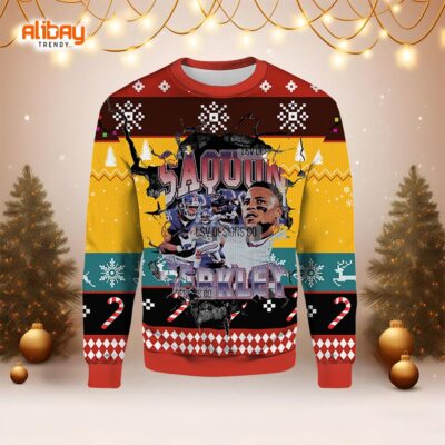 Saquon Barkley Retro Ugly Christmas Sweater