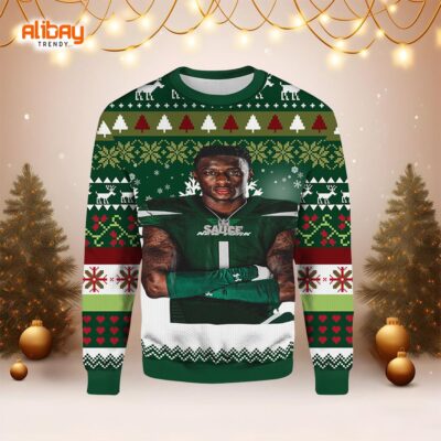 Sauce Gardner New York Jets Ugly Christmas Sweater