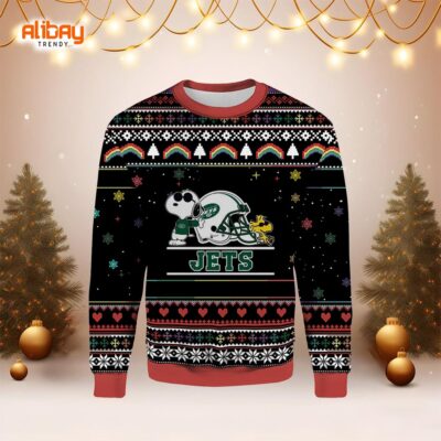 Snoopy New York Jets Ugly Christmas Sweater