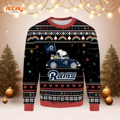 Snoopy and Woodstock Rams Ugly Christmas Sweater