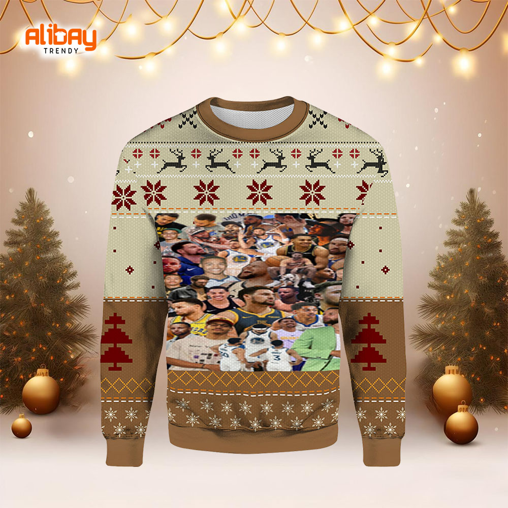 Stephen Curry Klay Thompson Jordan Poole Ugly Sweater