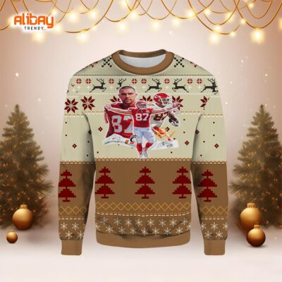 Travis Kelce Chiefs KingDom Ugly Christmas Sweater