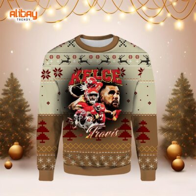 Travis Kelce Kansai City Chiefs Ugly Christmas Sweater