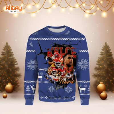 Travis Kelce Kansas City Football Ugly Christmas Sweater