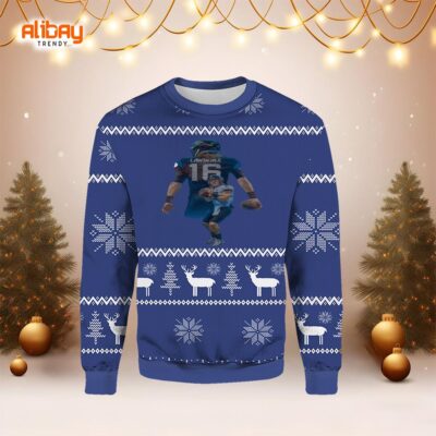 Trevor Lawrence Miami Dolphins Ugly Christmas Sweater