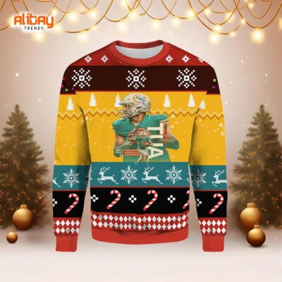 Tua Tagovailoa NFL Ugly Christmas Sweater