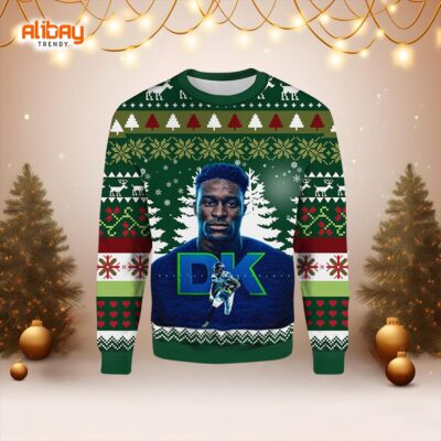 14 DK Metcalf Seahawks Ugly Christmas Sweater