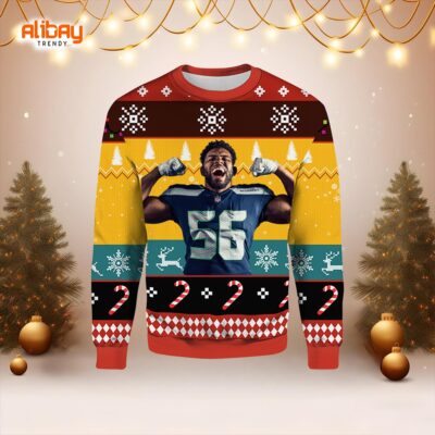 Jordyn Brooks Seattle Seahawks Ugly Christmas Sweater