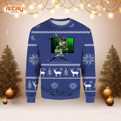 Kenneth Wallker Seattle Seahawks Ugly Christmas Sweater