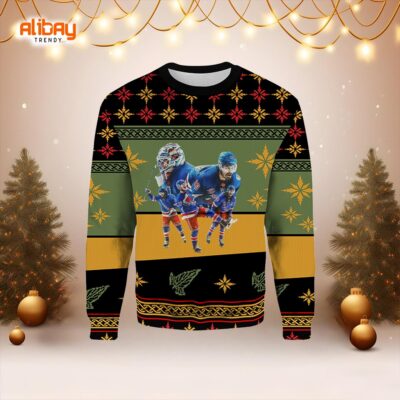 Let's Go New York Ranger Ugly Christmas Sweater