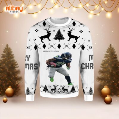 Marshawn Lynch Seattle Seahawks Ugly Christmas Sweater