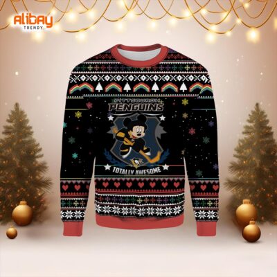 Mickey Pittsburgh Penguins Ugly Christmas Sweater