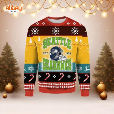 Seattle Seahawks EST 1976 Ugly Christmas Sweater