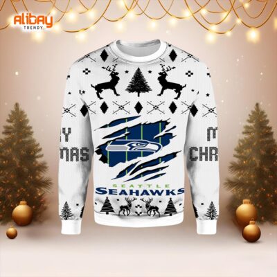 Seattle Seahawks Logo Ugly Christmas Sweater