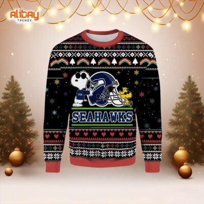 Seattle Seahawks Snoopy Ugly Christmas Sweater